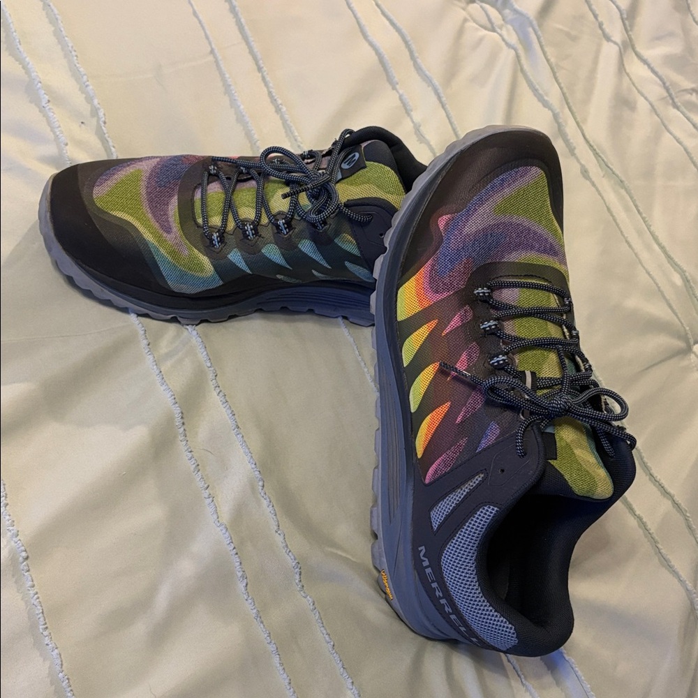 Merrell antora running shoes vibram size 13 men's rainbow multicolor - Picture 7 of 8
